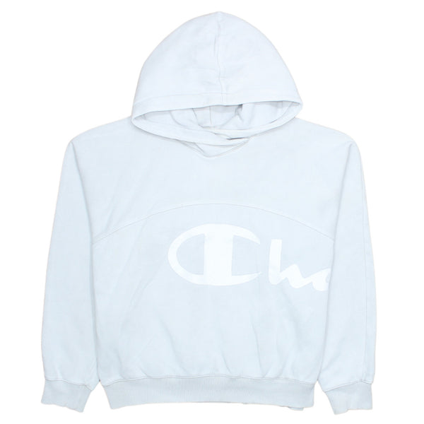 Champion 90's Vintage Spellout Pullover Hoodie Medium White
