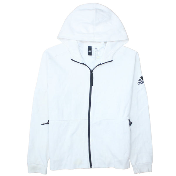 Adidas 90's Sportswear Full Zip Up Hoodie Large White