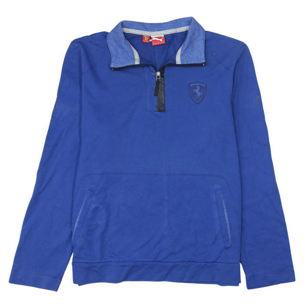 Puma 90's Lightweight Quarter Zip Sweatshirt XLarge Blue