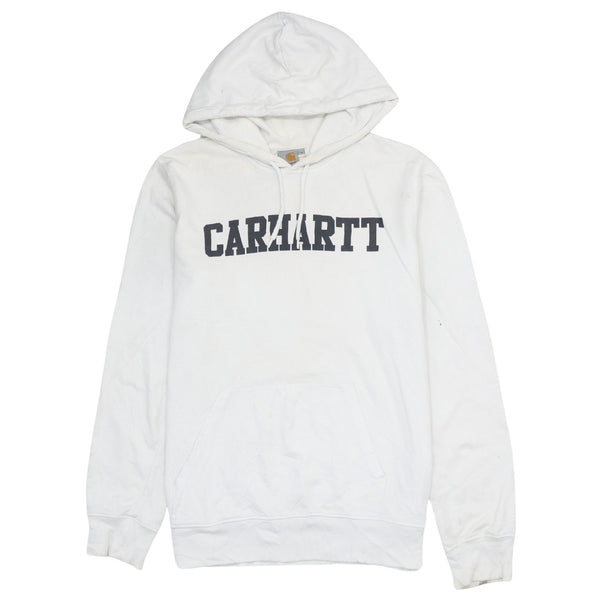 Carhartt 90's Vintage White Spellout Pullover Hoodie - Medium