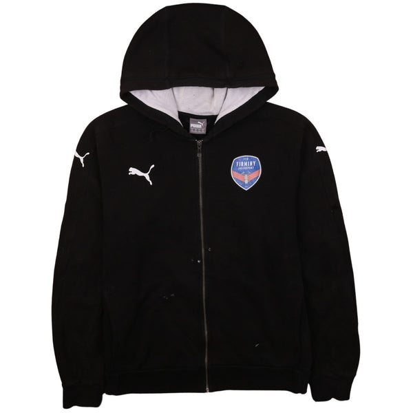 Puma 90s Black Sportswear Hoodie XL Zip Up Vintage Men's