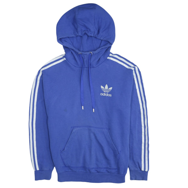 Adidas Vintage 90's Blue Striped Sleeve Pullover Hoodie XXLarge