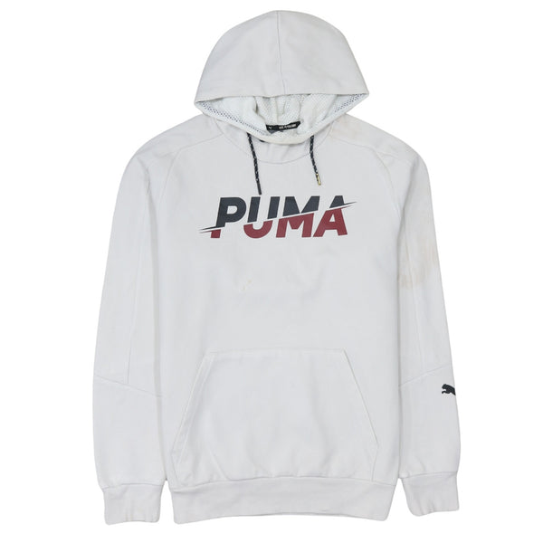 Puma 90's Spellout Pullover Hoodie Small White