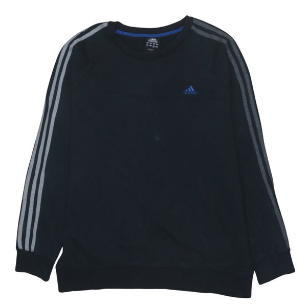 Adidas 90's Vintage Striped Sleeve Crew Neck Sweatshirt Men's Large Black