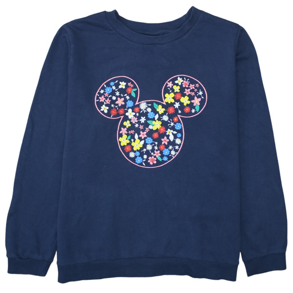 Disney 90's Mickey Mouse Crew Neck Sweatshirt Large  Navy Blue