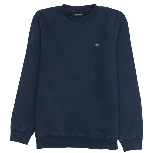 Napapijri 90's Vintage Lightweight Crew Neck Sweatshirt Small Navy Blue