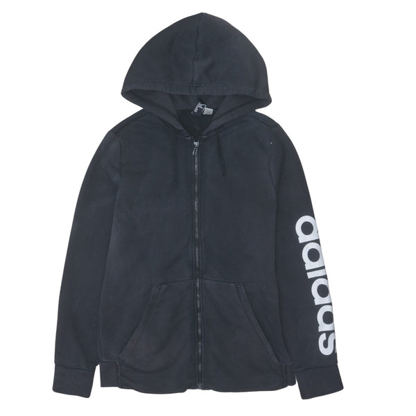 Adidas Vintage 90's Black Hoodie Medium Drawstring Full Zip
