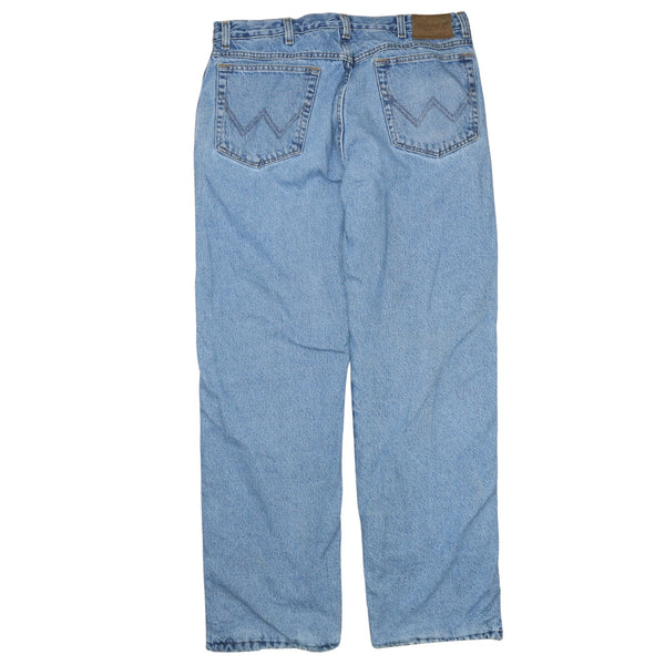 Wrangler 90's Lightwash Straight Leg Baggy Trousers / Pants 33 Blue