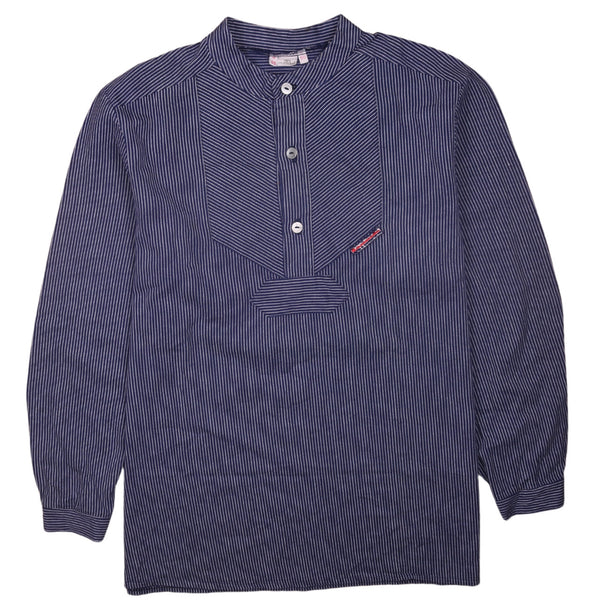 Blue Vintage 90's Men's Long Sleeve Shirt Medium Active Plain Retro