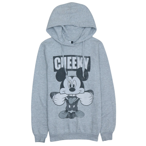 Vintage Disney 90s Grey Mickey Mouse Pullover Hoodie Size Small