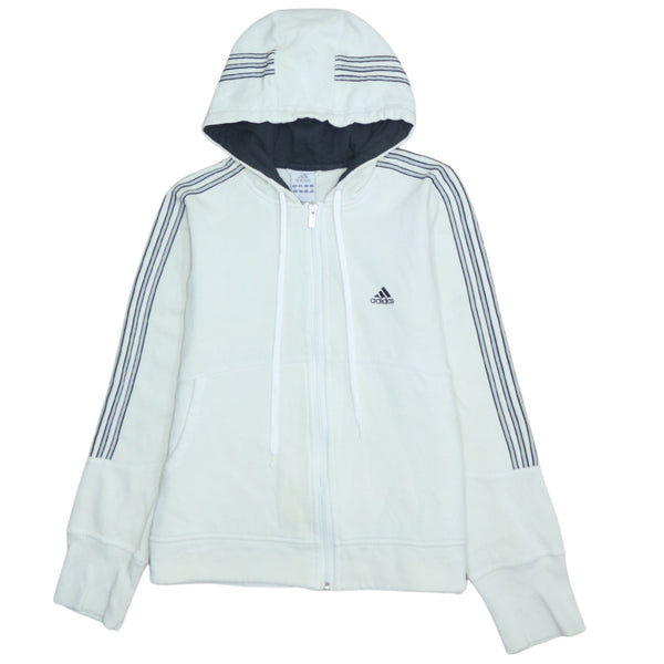 Adidas 90's Beige Cream Full Zip Up Hoodie Medium | Vintage Sportswear