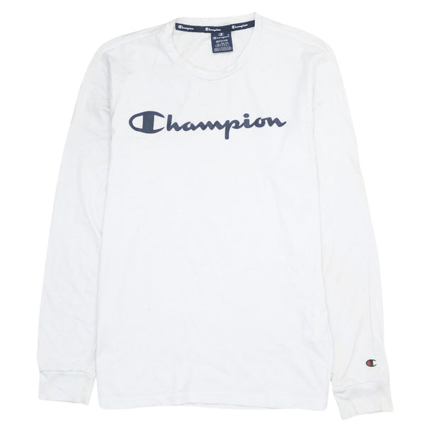 Champion 90's Spellout Crew Neck Sweatshirt Medium White