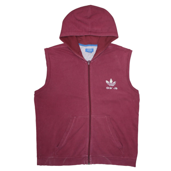 Adidas 90's Vest Sleeveless Full Zip Up Gilet XLarge Red
