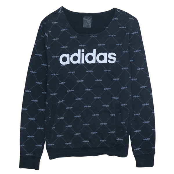 Adidas 90's Spellout Crew Neck Sweatshirt Medium Black
