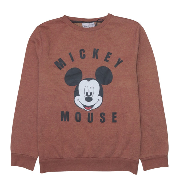 Vintage 90's Disney Mickey Mouse Crew Neck Sweatshirt, Small, Brown
