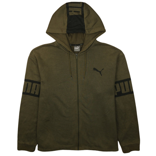 Puma Green 90's Vintage Full Zip Sportswear Hoodie Men's Large