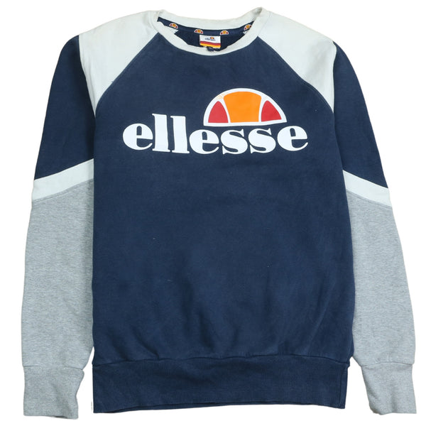 Ellesse Vintage 90's Navy Blue Spellout Crew Neck Sweatshirt M