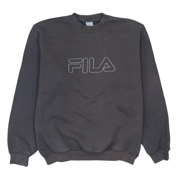 Fila 90's Spellout Crew Neck Sweatshirt Medium Grey