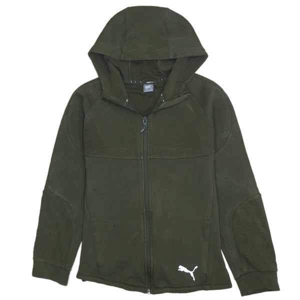Puma 90's Vintage Sportswear Women's Full Zip Hoodie XLarge Green