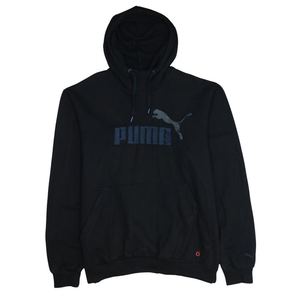 Puma Black 90's Spellout Pullover Hoodie Large