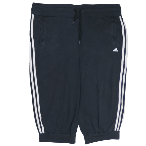 Adidas Vintage 90's Women's Large Black Cotton 3 Stripes Joggers