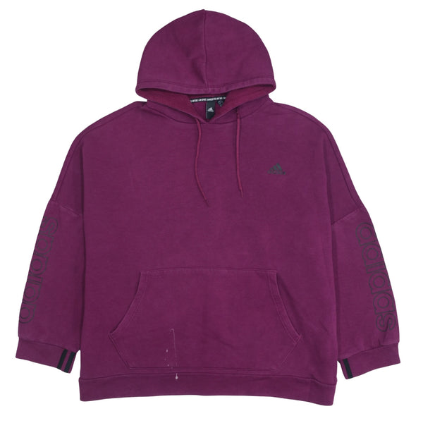 Adidas Vintage 90's XL Purple Pullover Hoodie with Drawstring Pockets