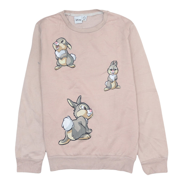 Vintage Disney 90s Thumper Pink Crew Neck Sweatshirt XS Women's Cotton
