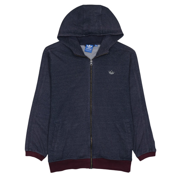Adidas 90's Lightweight Full Zip Up Hoodie XLarge Navy Blue