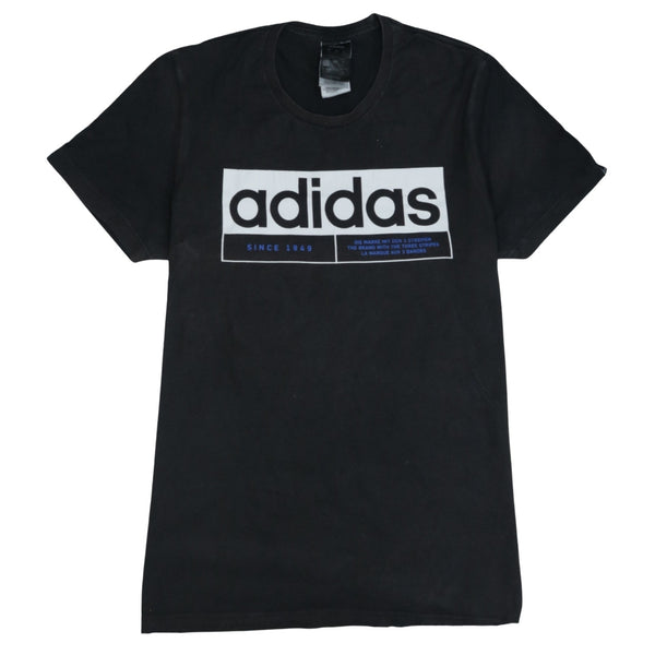 Adidas 90's Vintage Spellout T-Shirt, Men's Small Black Cotton