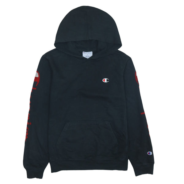 Champion Women's Black Hoodie XLarge 90's Vintage Pullover Style