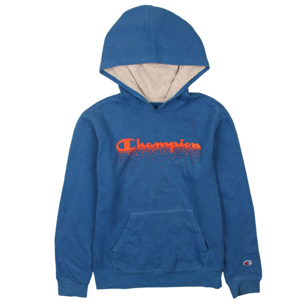 Champion Vintage 90's Blue Spellout Pullover Hoodie Men's L