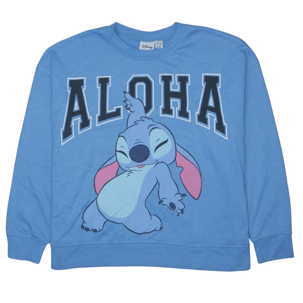 Disney 90's Vintage Stitch Crew Neck Sweatshirt Blue Women's Large