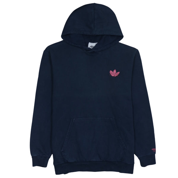 Adidas 90's Drawstring Pockets Pullover Hoodie XLarge Navy Blue