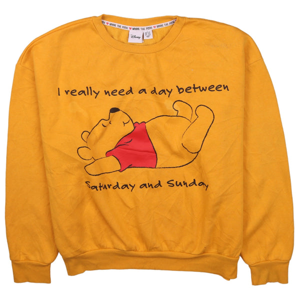 Vintage 90's Disney Winnie The Pooh Crew Neck Sweatshirt Yellow L