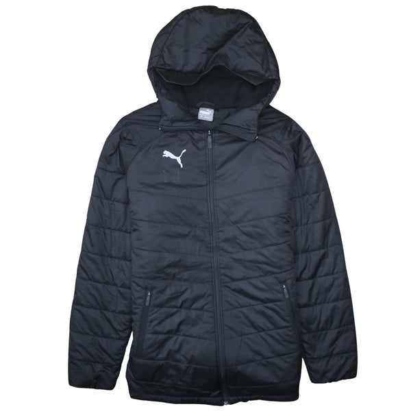 Puma 90's Lightweight Full Zip Up Puffer Jacket Small Black