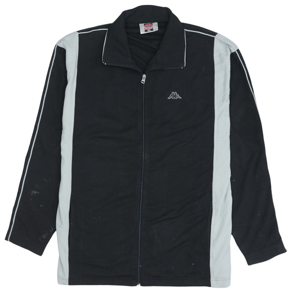 Kappa 90's Vintage Black Lightweight Full Zip Sweatshirt XLarge