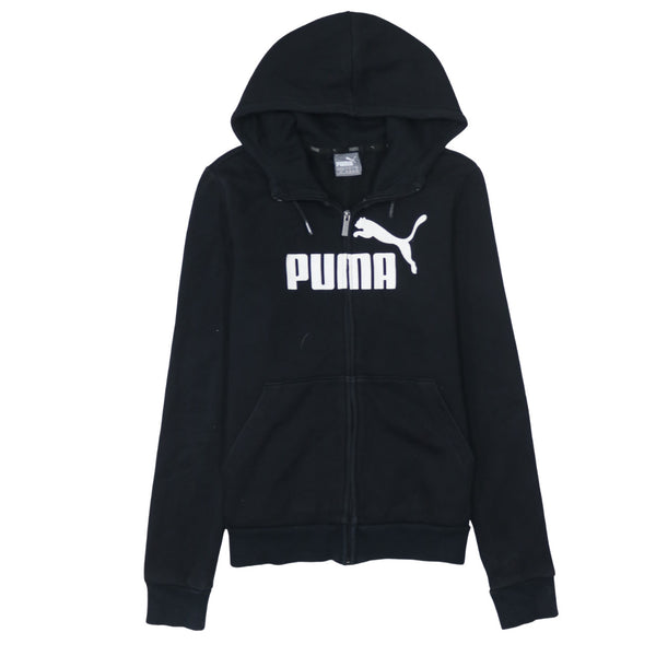 Puma 90's Spellout Full Zip Up Hoodie Small Black