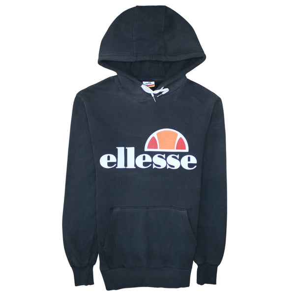 Ellesse 90's Spellout Pullover Hoodie XSmall Black