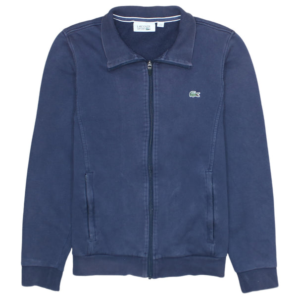 Vintage Lacoste 90's Navy Blue Lightweight Full Zip Up Sweatshirt - Men's Small