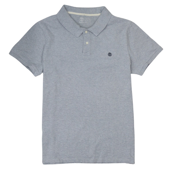 Timberland 90's Short Sleeves Quarter Button Polo Shirt XLarge Grey