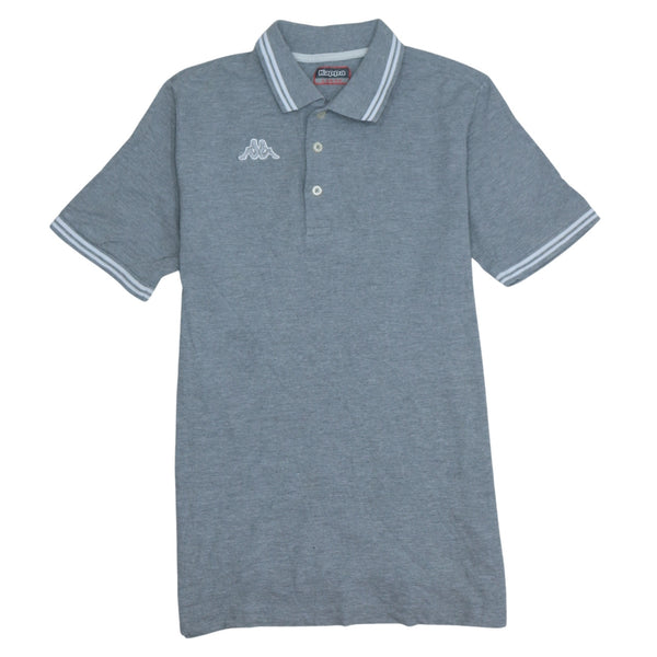 Kappa 90's Short Sleeves Quarter Button Polo Shirt Large Grey