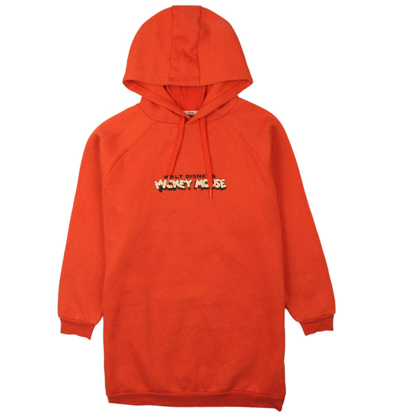 Vintage 90s Disney Mickey Mouse Orange Pullover Hoodie Men's Small