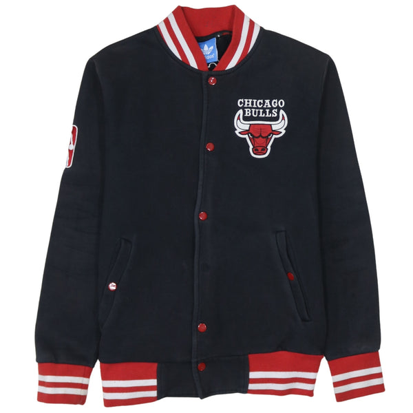 Adidas 90's Chicago Bulls Button Up Varsity Jacket Small Black
