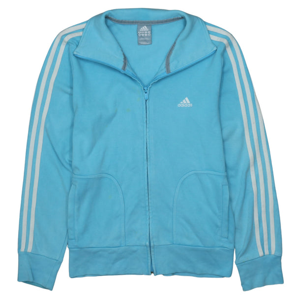 Adidas 90's Striped Sleeve Full Zip Up Sweatshirt Large  Blue