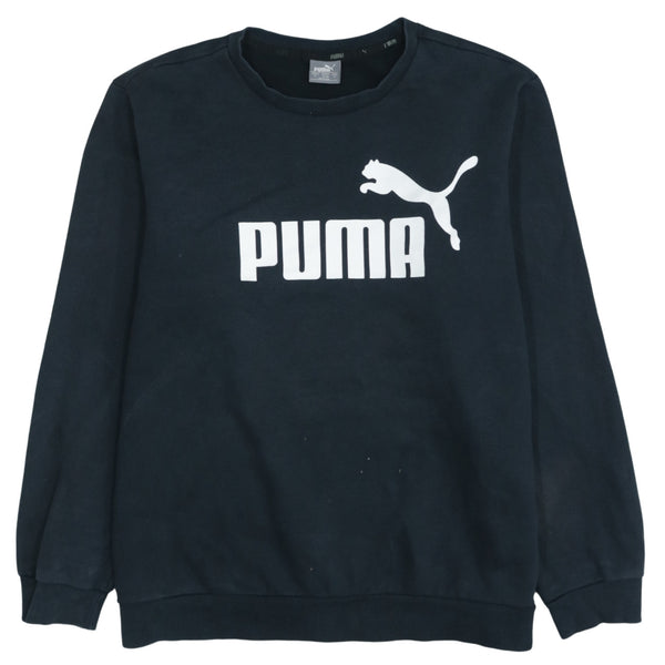 Puma Vintage 90's Black Spellout Crew Neck Sweatshirt XL Mens