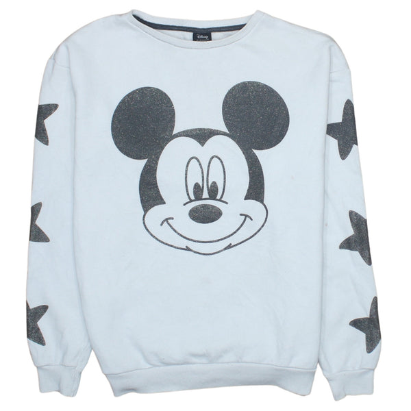 Disney 90's Mickey Mouse Crew Neck Sweatshirt Small  White