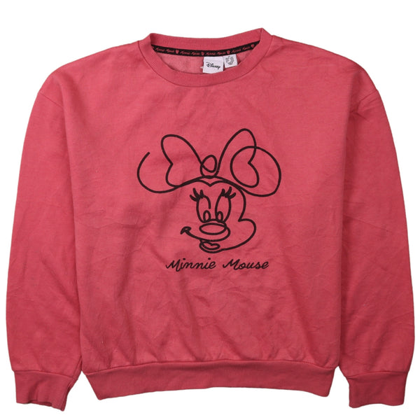 Vintage Disney 90's Minnie Mouse Pink Crew Neck Sweatshirt Medium