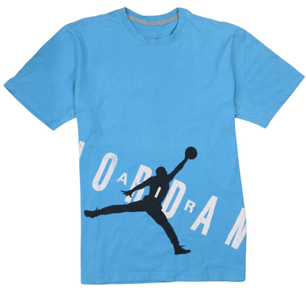 Jordan 90's Spellout Short Sleeves T Shirt Medium Blue
