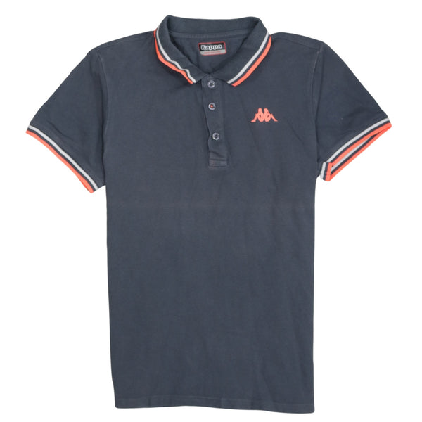 Kappa 90's Short Sleeves Quarter Button Polo Shirt Medium Black