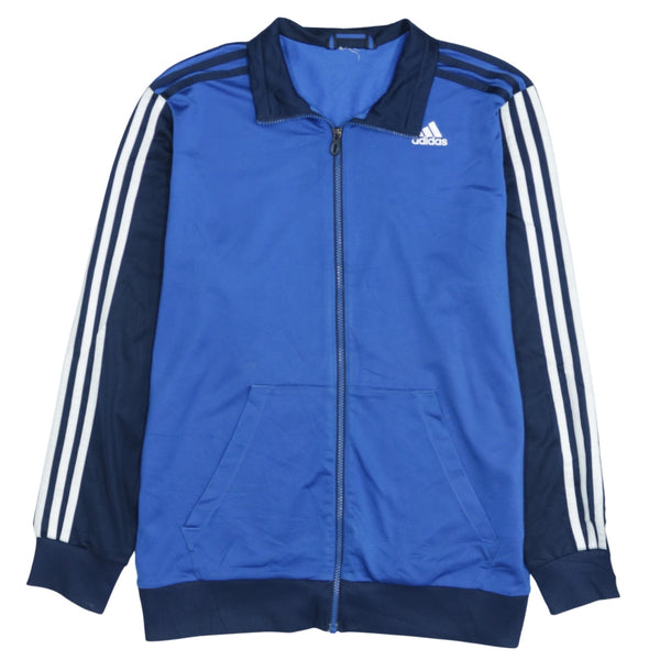 Adidas Vintage 90's Blue Striped Sleeve Men's Sweatshirt, Medium